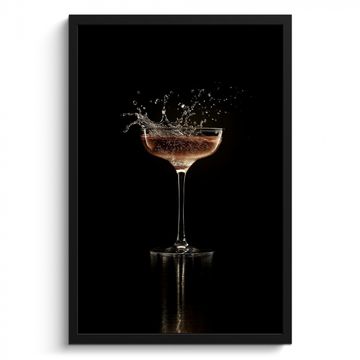 Bilder mit Rahmen - Cocktail - Schwarz - Spritzer - Glas