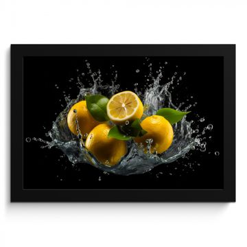 Bilder mit Rahmen - Zitrone - Obst - Gelb - Schwarz