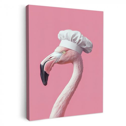 Leinwandbilder - Flamingo - Rosa - Kochmütze - Vogel