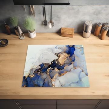 Herdabdeckplatte - Blaue Träume und goldene Adern