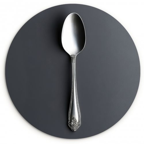 Runde Bilder - Silber - Metall - Löffel