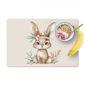 Tischset - Hase - Tier - Bohème - Pastellfarben - 6 Stück