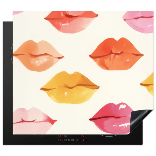 Herdabdeckplatte - Lippen - Bunt - Glänzend