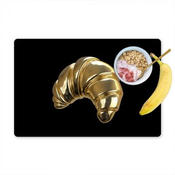 Tischset - Croissant - Brot - Gold - Schwarz - 6 Stück