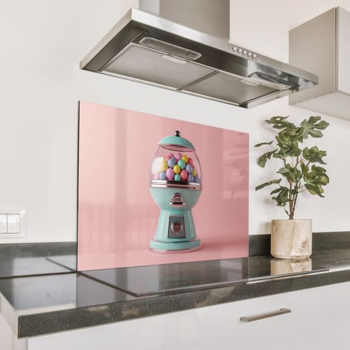 Spritzschutz Küche - Kaugummi - Retro - Bonbon - Rosa