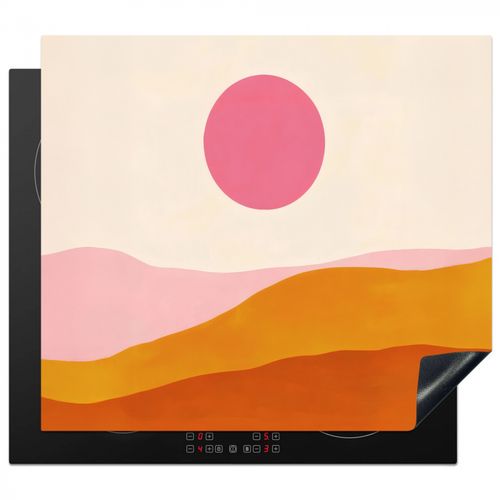 Herdabdeckplatte - Sonne - Hügel - Abstrakt - Rosa