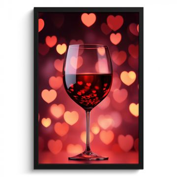 Bilder mit Rahmen - Rot - Wein - Herzen