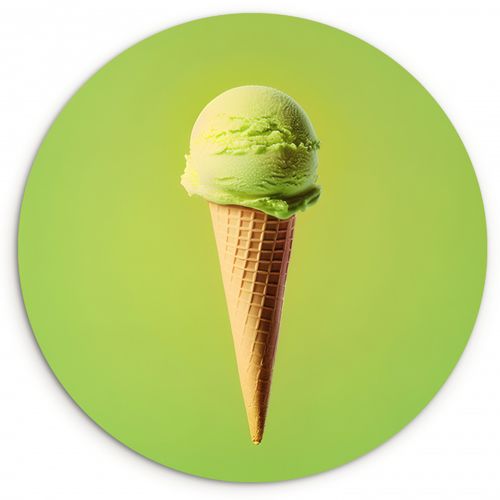 Runde Bilder - Horn - Schaufel Eiscreme - Grün