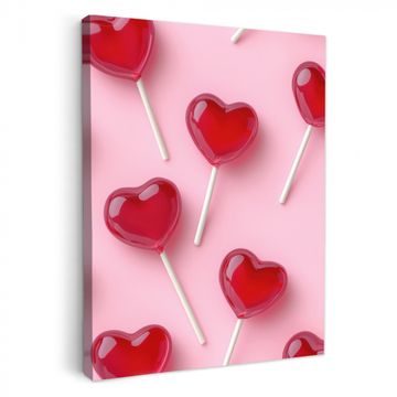 Leinwandbilder - Lutscher - Herzen - Rosa