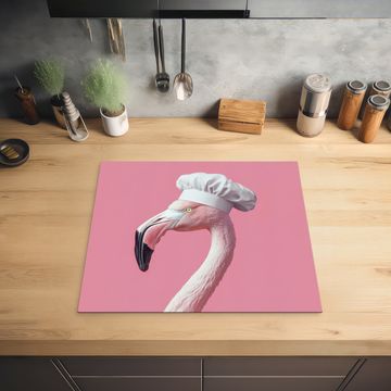 Herdabdeckplatte - Flamingo - Rosa - Kochmütze - Vogel