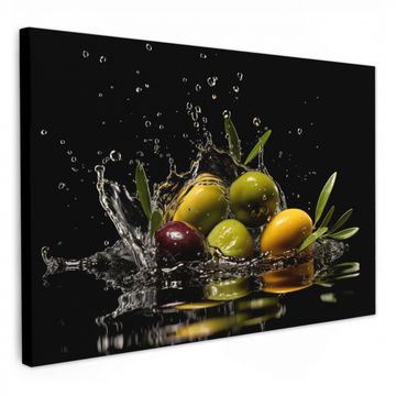 Leinwandbilder - Oliven - Grün - Wasser - Schwarz