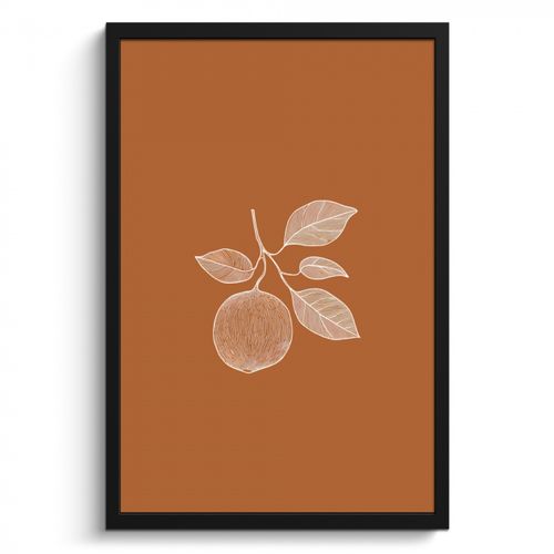 Bilder mit Rahmen - Orange - Gezeichnet - Blätter - Braun