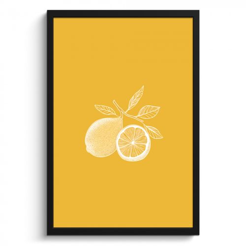 Bilder mit Rahmen - Zitronen - Illustration - Minimalistisch - Gelb
