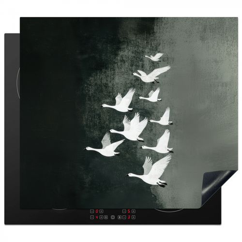 Herdabdeckplatte - Vogel - Japandi - Grün