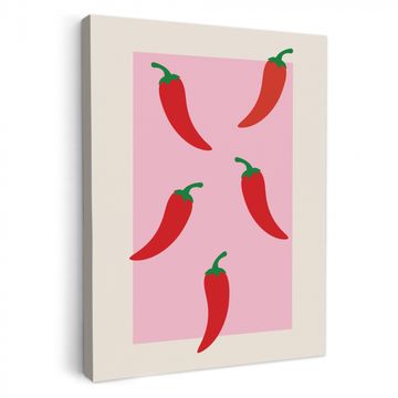 Leinwandbilder - Paprika - Rot - Illustration