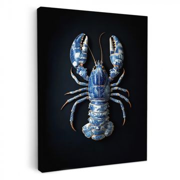Leinwandbilder - Hummer - Delfter Blau - Schild - Zäh
