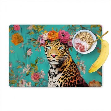 Tischset - Leopard - Blumen - Krone - 6 Stück