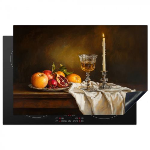 Herdabdeckplatte - Obst - Stilleben - Wein - Kerze