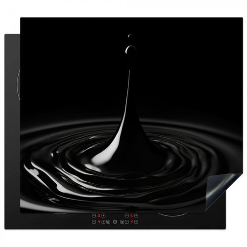Herdabdeckplatte - Schwarz - Wasser - Tropfen