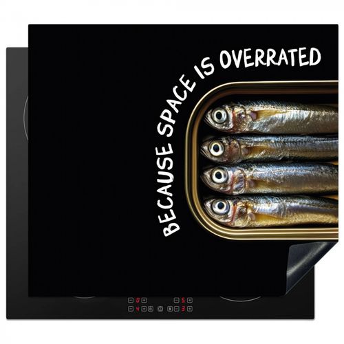 Herdabdeckplatte - Sardinen - Text - Fisch - Konserven
