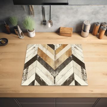 Herdabdeckplatte - Vintage Chevron Holz