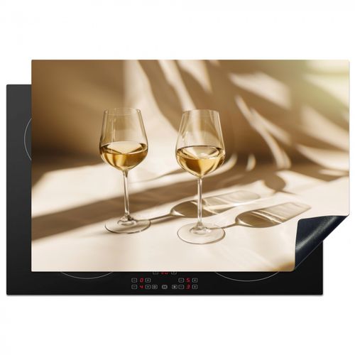 Herdabdeckplatte - Wein - Weingläser - Weiß