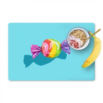 Tischset - Blau - Bonbon - Regenbogen - 6 Stück