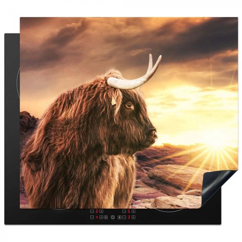 Herdabdeckplatte - Sonnenuntergang über den Highlands
