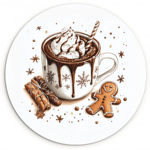 Runde Bilder - Chocomel - Dekoration - Torte - Winter - Weihnachten