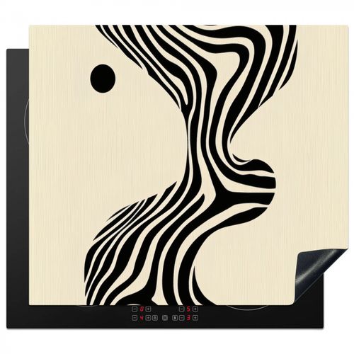 Herdabdeckplatte - Beige - Linien - Gewellt - Abstrakt