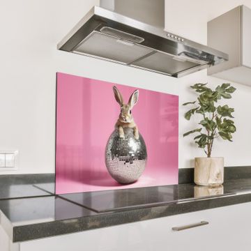 Spritzschutz Küche - Hase - Schleife -Diskokugel