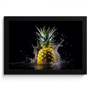 Bilder mit Rahmen - Ananas - Obst - Wasser - Pflanzen - Schwarz