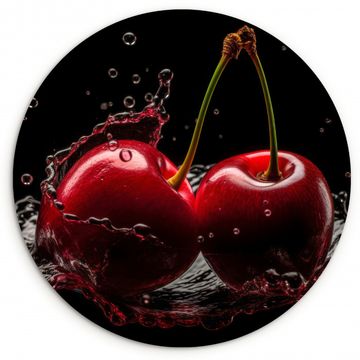Runde Bilder - Kirsche - Rot - Frucht - Wasser - Schwarz