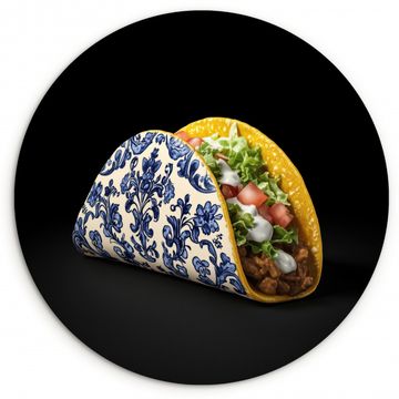 Runde Bilder - Taco - Fleisch - Salat - Delfter Blau - Motiv