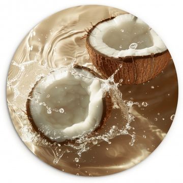 Runde Bilder - Kokosnuss - Wasser - Beige - Spritzer