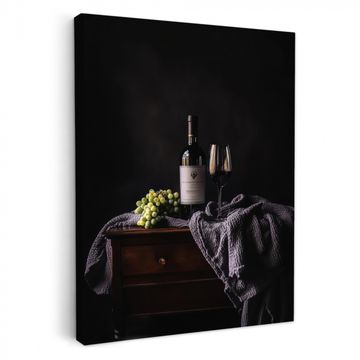 Leinwandbilder - Trauben - Wein - Rot - Tafel