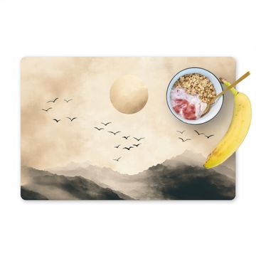 Tischset - Landschaft - Japandi - Vogel - 6 Stück