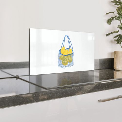 Tasche - Blau - Zitronen - Illustration