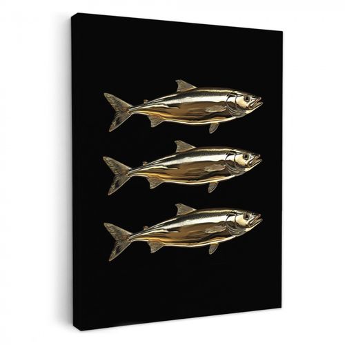 Leinwandbilder - Fische - Gold - Schwarz