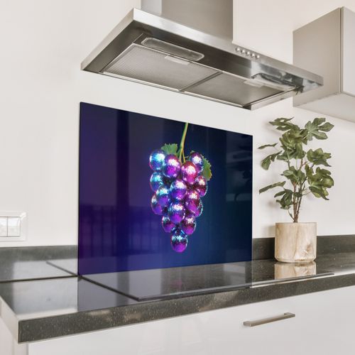 Spritzschutz Küche - Lila - Disco - Party - Weintraube