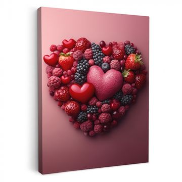 Obst - Herzen - Erdbeeren - Himbeeren - Heidelbeeren