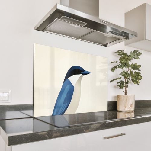 Spritzschutz Küche - Illustration - Blau - Vogel