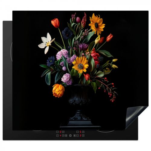 Herdabdeckplatte - Sonnenblumen - Blumenstrauß - Bunt