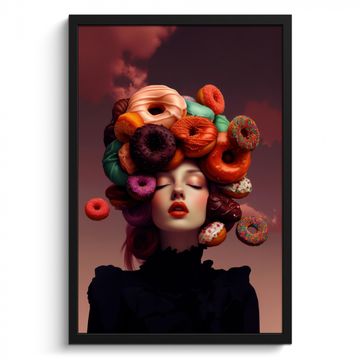 Bilder mit Rahmen - Frau - Donuts - Bunt