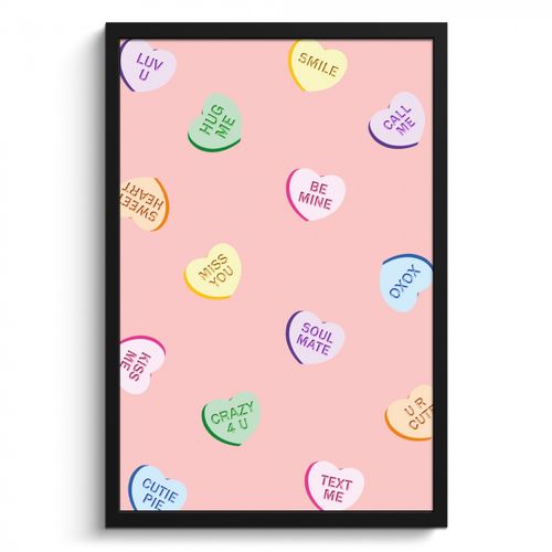Bilder mit Rahmen - Herz - Bonbon - Pastell - Text