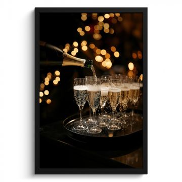 Bilder mit Rahmen - Lichter - Champagner - Tablett - Gläser