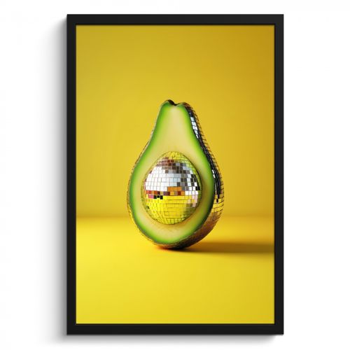 Bilder mit Rahmen - Avocado - Discokugel - Gelb - Glitzer
