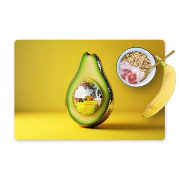 Tischset - Avocado - Discokugel - Gelb - Glitzer - 6 Stück