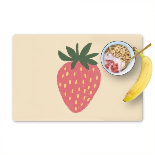 Tischset - Erdbeere - Minimalistisch - Rot - Obst - 6 Stück