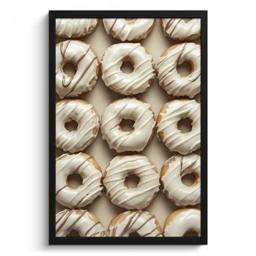 Bilder mit Rahmen - Donuts - Schokolade - Weiß - Beige
